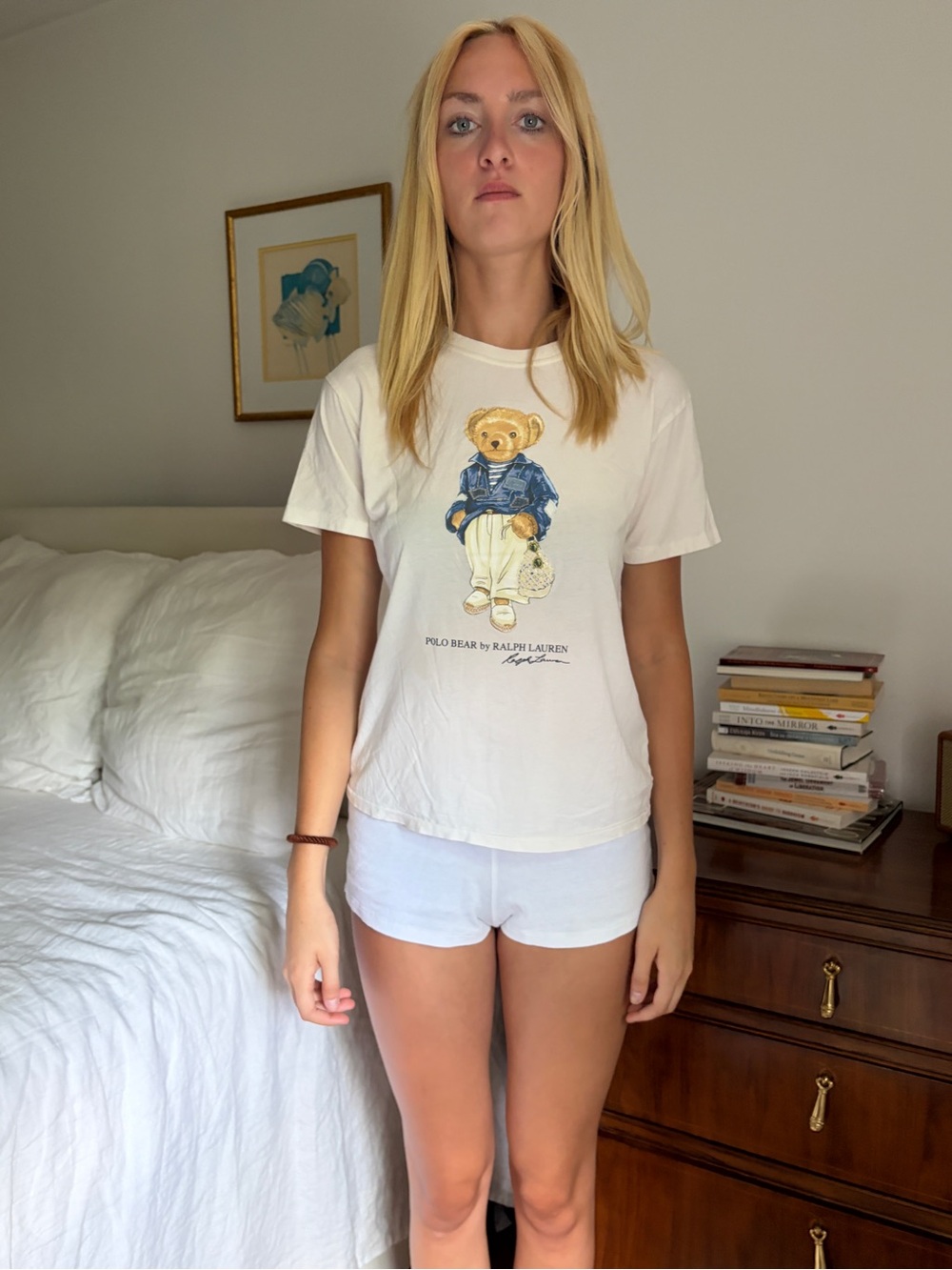 Ralph Lauren Cream Polo Bear Short Sleeve Tee
